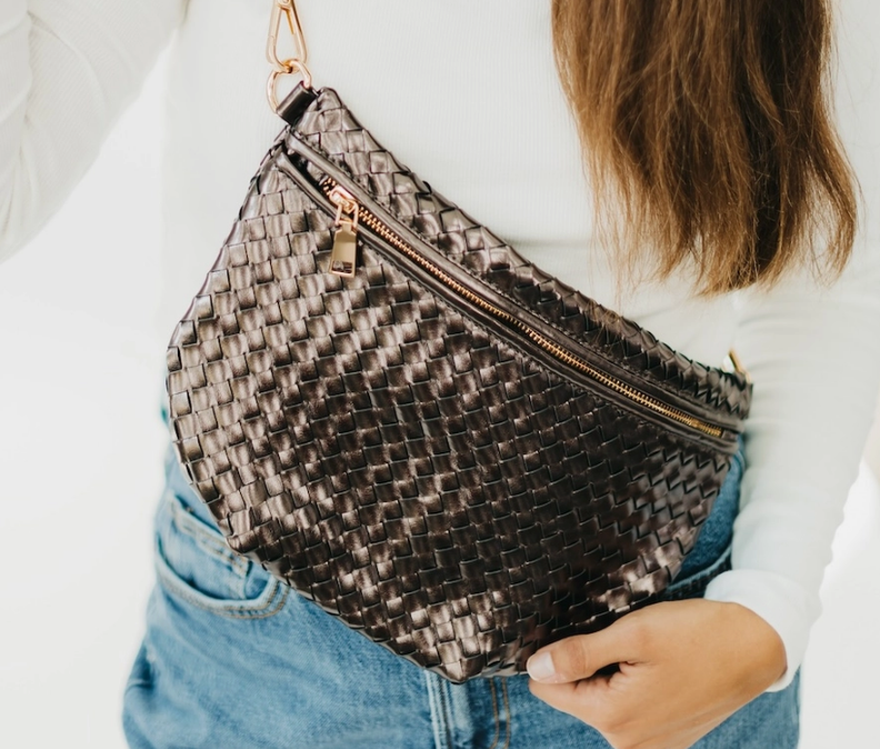 Weston Woven Bum Bag (Metallic Gunmetal)